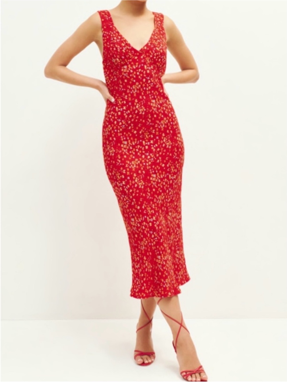 Reformation Beauden Dress in Red